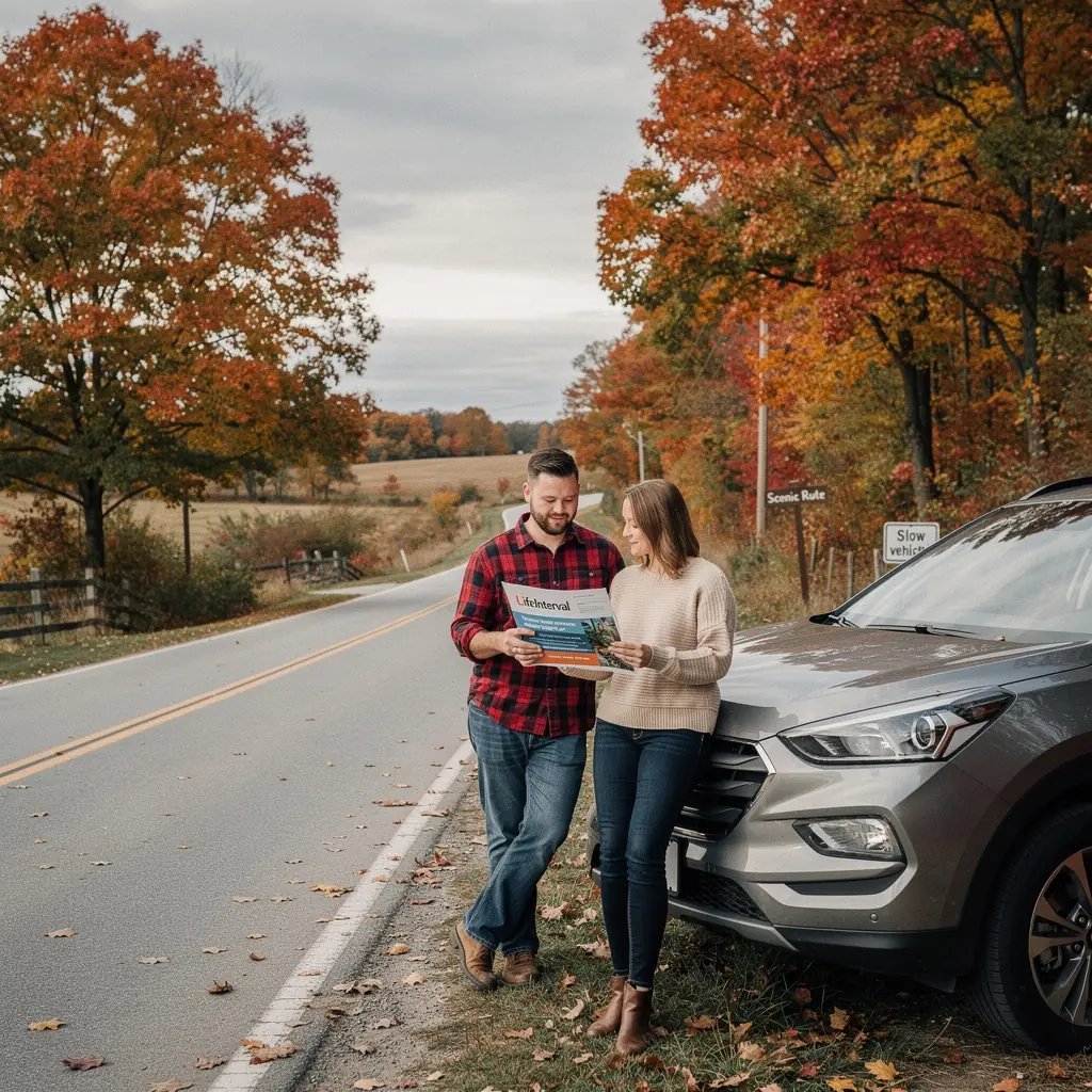 Szczęśliwa rodzina w nowym samochodzie z ubezpieczeniem.